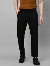 Genips Men's Black Cotton Stretch Bahamas Cargo Fit Solid Cargo